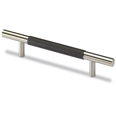 HETTICH 9070142 fogantyú Bytantia 188/128 mm fekete bőr/nemesacél imitáció