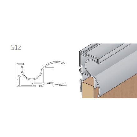 S-profil S12 2,7m ezüst elox