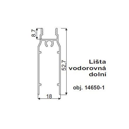 IC-alsó takaró profil 10mm 3m ezüst