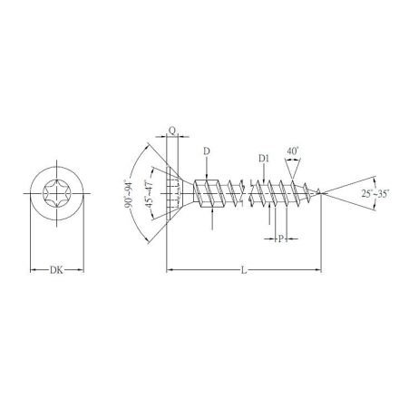 StrongFix TX Csavar 3,5x25 cink fehér T15