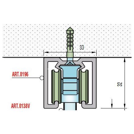 SISCO 0196 AF felső profil alu 6m