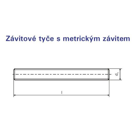 Menetes rúd M8 felületkezelés nélkül DIN 975 1m