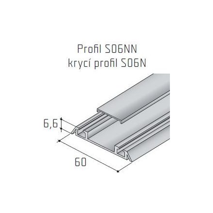 S-S06NN alsó profil 2,5m elox nemesacél