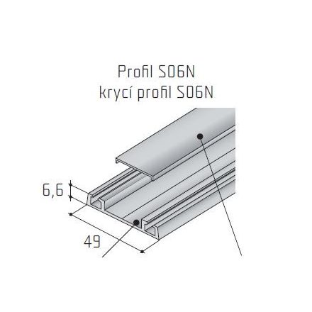 S-S06N takaró profil alu 2,5m nemesacél