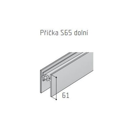 S-S65 alsó profil 4/18mm 2,5m nemesacél