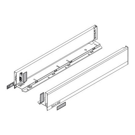 K-BLUM Legrabox M 600mm/40kg, Tip-on, nemesacél, Expando