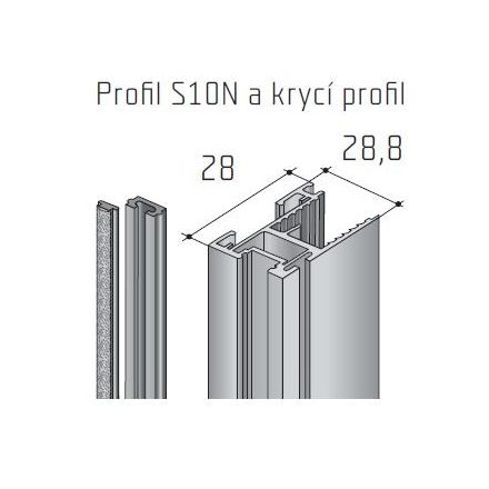 S-profil S10N ezüst elox 2,7m