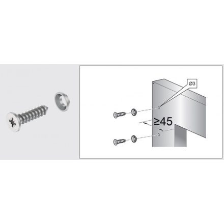 KES FREEspace mini Front szerelőkészlet alumínium keretekhez min. 45mm