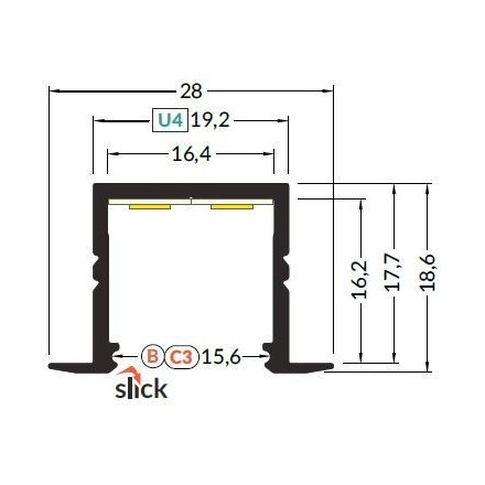 StrongLumio LED-profil Smart-In16 alu fehér 3000mm