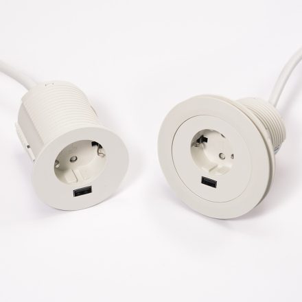 VersaTag 1x 230V, 1x USB-A, fehér, Schuko