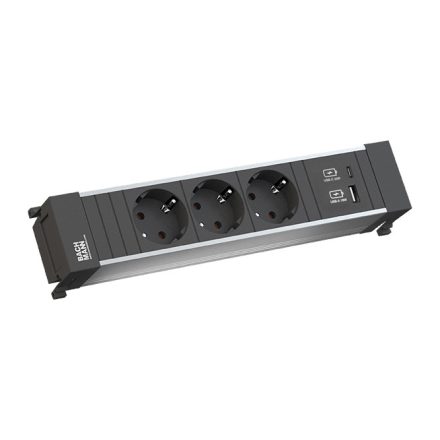 BACHMANN 916.502 alkatrész 3x 230V schuko + USB A/C 22W csatlakozóegység