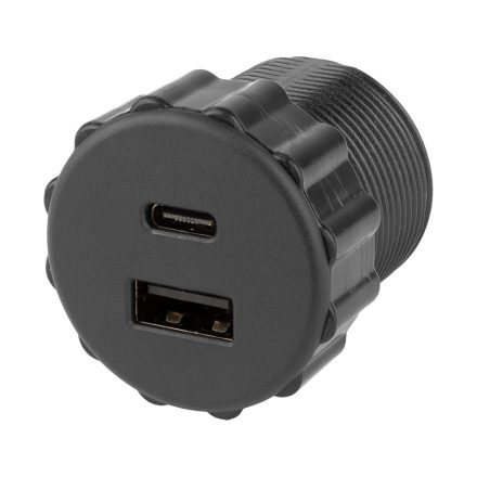 StrongPower USB töltő, 2 x töltő kimenet, 35 mm átmérőjű, fekete