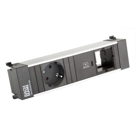 BACHMANN 916.505 zásuvková jednotka 1x 230V Schuko + USB C + 1x volný modul