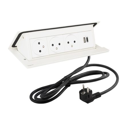 LEGRAND PopUp, 3x230V, 1x USB A/C, fehér mat