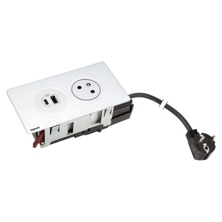 K- LEGRAND Disq'In 1x 230V + 1x USB A/C, bílá/bílá